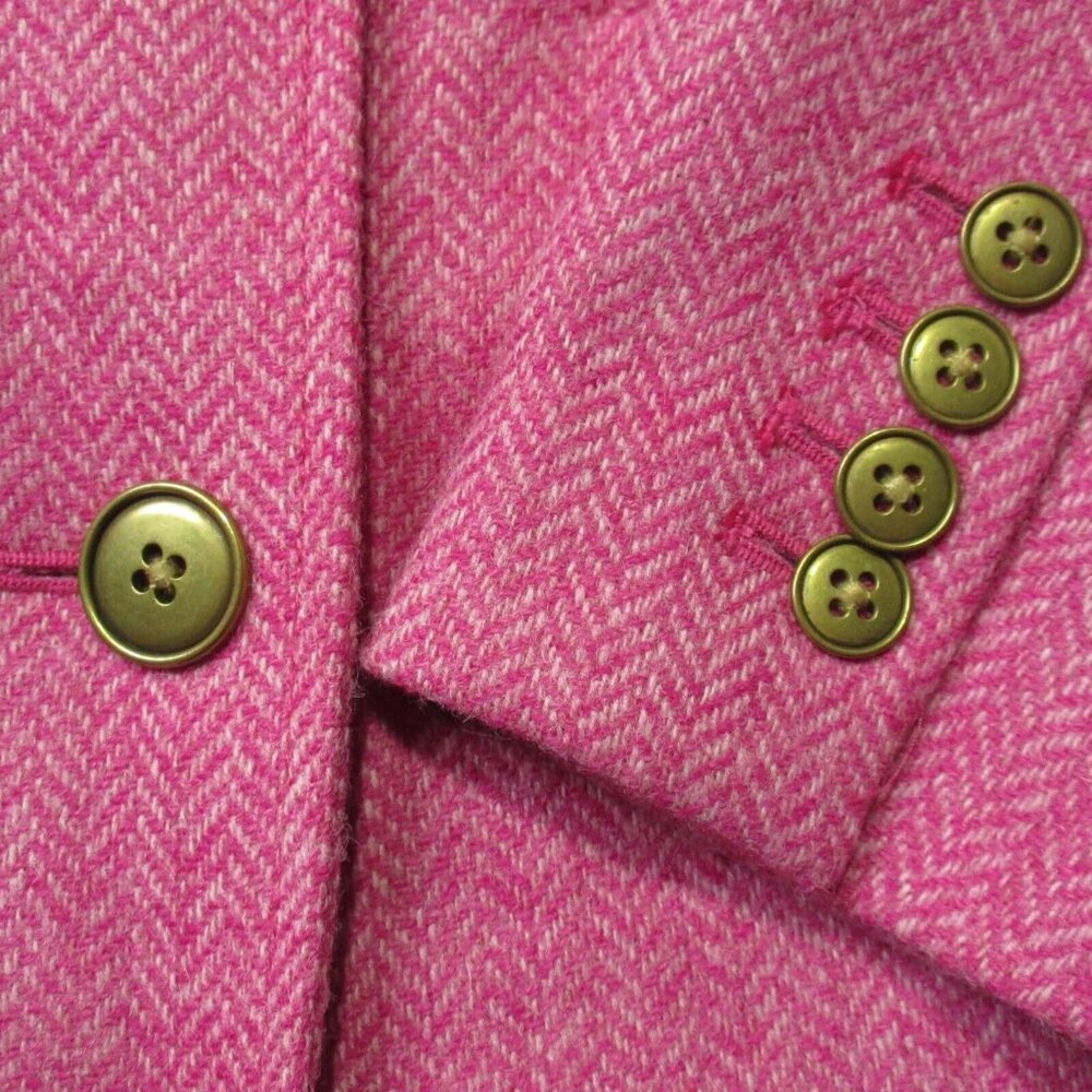 NWT J.Crew Bristol Blazer in Rose Pink English Wool Herringbone Jacket 6 $298 - Picture 5 of 9